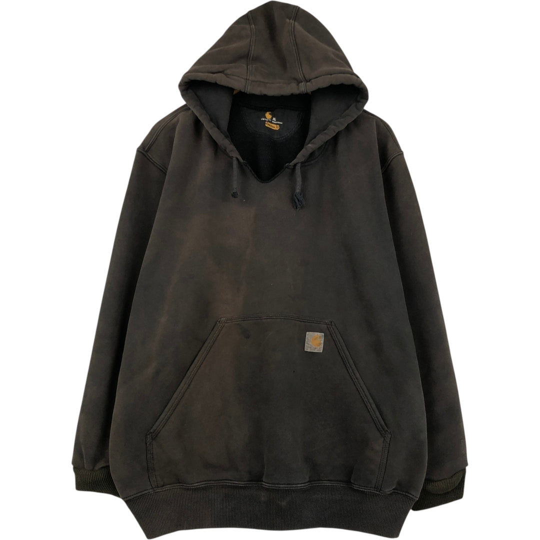 Carhartt ORIGINAL FIT sweatshirt pullover hoodie, men's XL size cotton dark chocolate Vintage Second Hand
