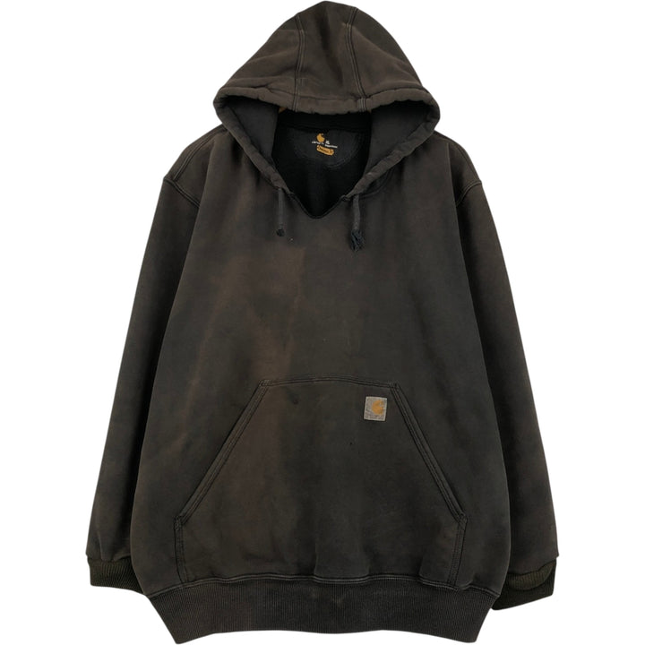 Carhartt ORIGINAL FIT sweatshirt pullover hoodie, men's XL size cotton dark chocolate Vintage Second Hand