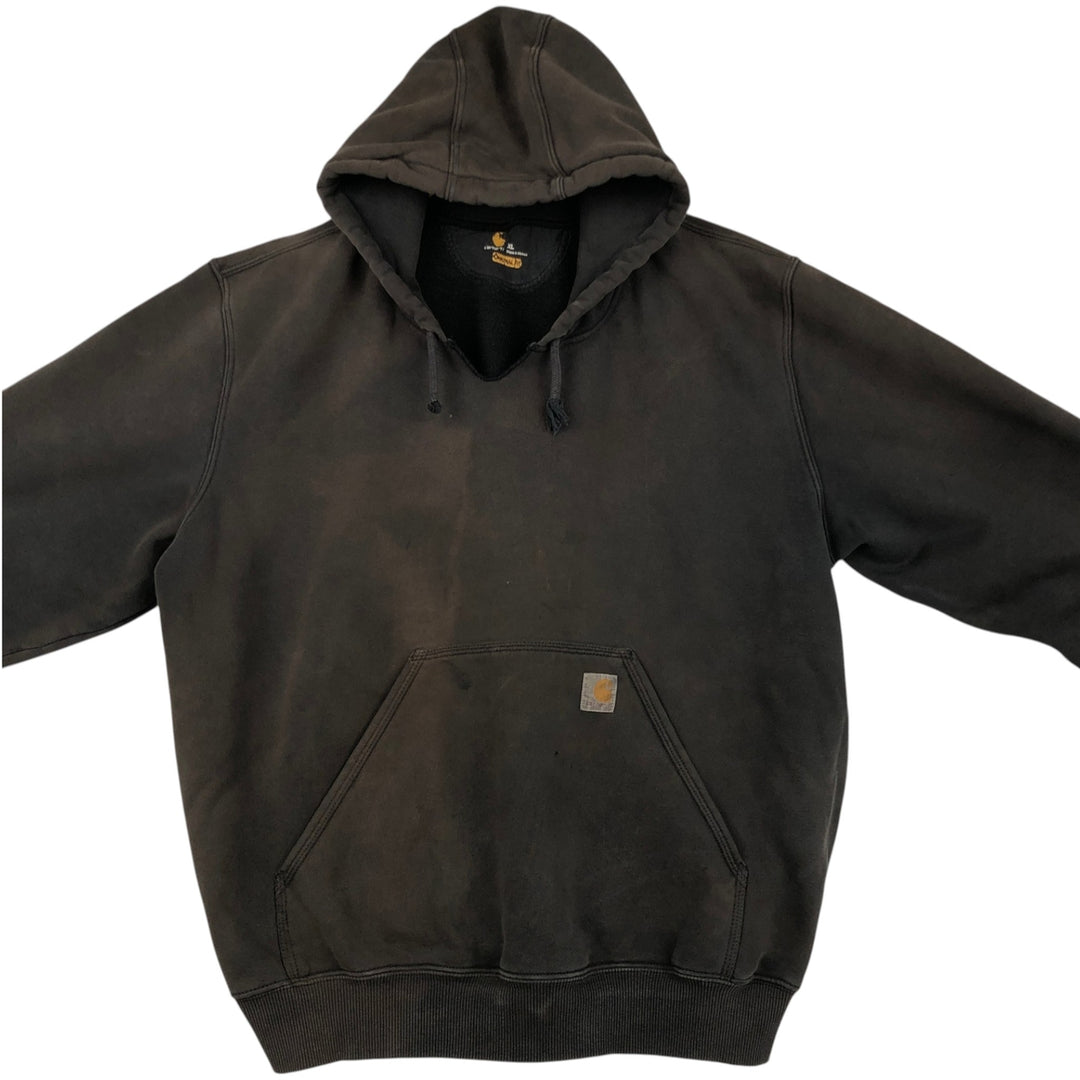 Carhartt ORIGINAL FIT sweatshirt pullover hoodie, men's XL size cotton dark chocolate Vintage Second Hand