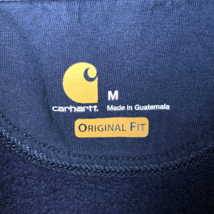Carhartt ORIGINAL FIT sweatshirt half zip hoodie, men's size M cotton navy blue type Vintage Second Hand