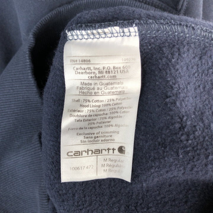 Carhartt ORIGINAL FIT sweatshirt half zip hoodie, men's size M cotton navy blue type Vintage Second Hand