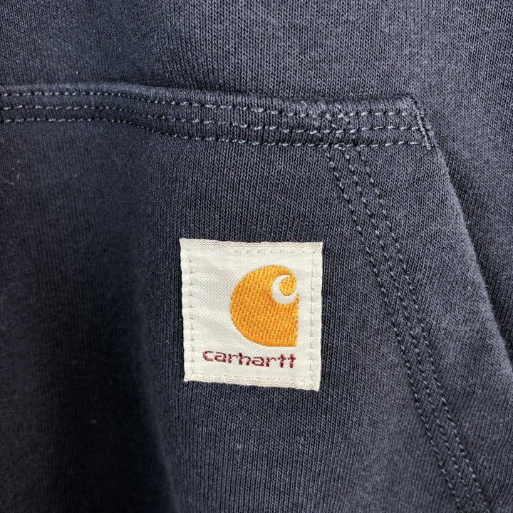 Carhartt ORIGINAL FIT sweatshirt half zip hoodie, men's size M cotton navy blue type Vintage Second Hand