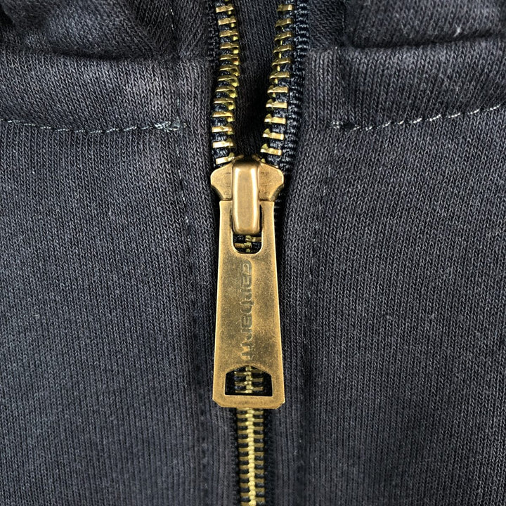 Carhartt ORIGINAL FIT sweatshirt half zip hoodie, men's size M cotton navy blue type Vintage Second Hand