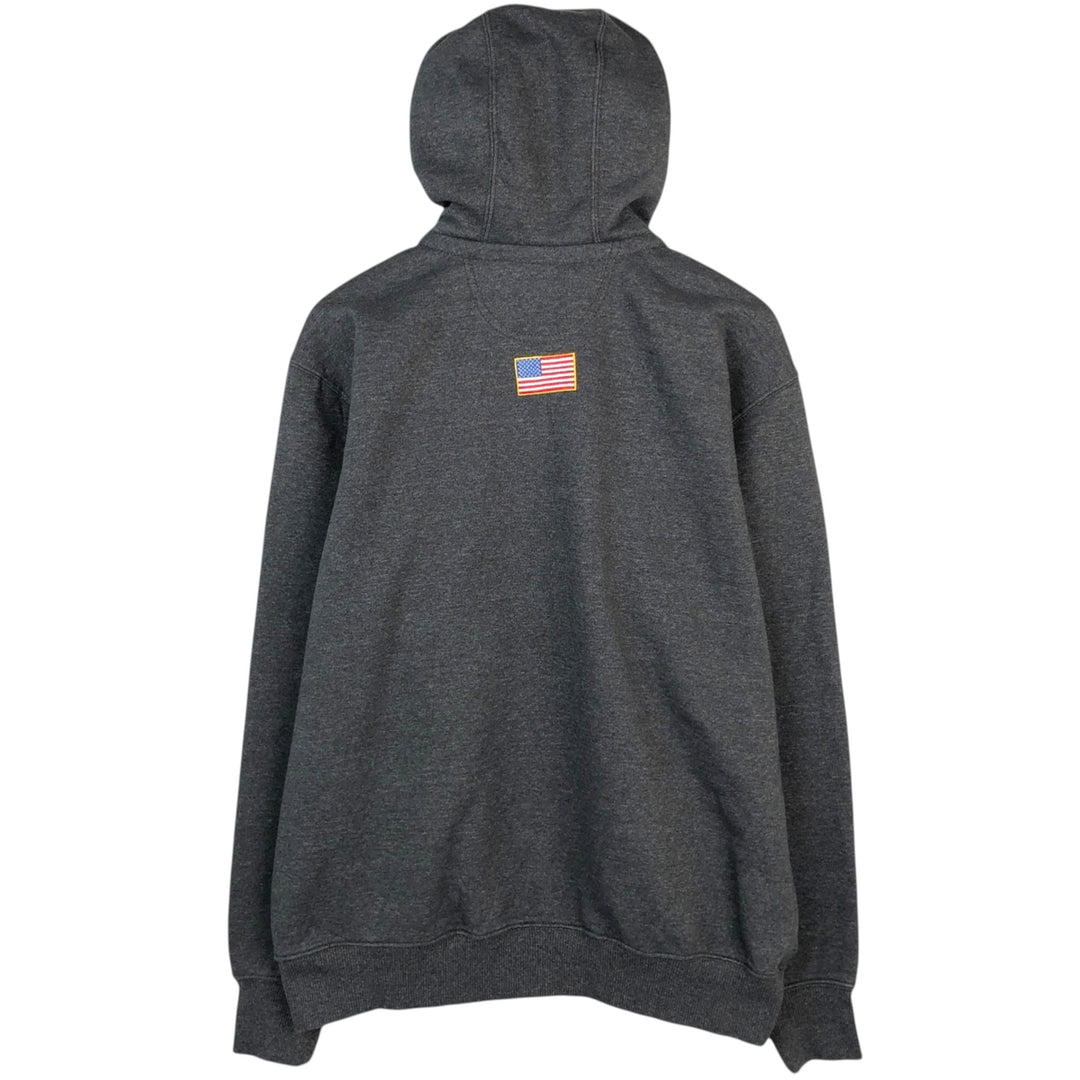 Carhartt ORIGINAL FIT sweatshirt half zip hoodie, men's size L cotton gray type Vintage Second Hand