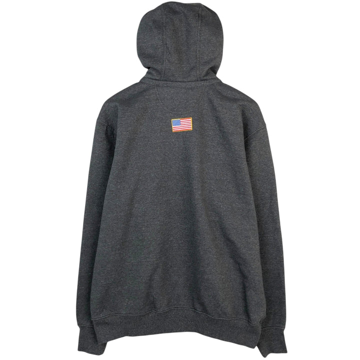 Carhartt ORIGINAL FIT sweatshirt half zip hoodie, men's size L cotton gray type Vintage Second Hand