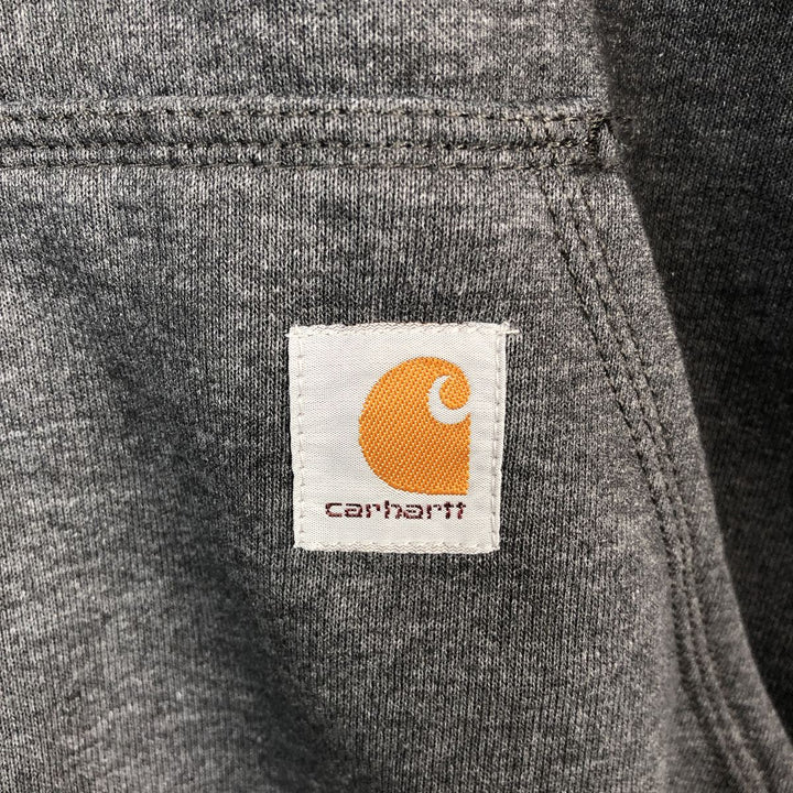 Carhartt ORIGINAL FIT sweatshirt half zip hoodie, men's size L cotton gray type Vintage Second Hand