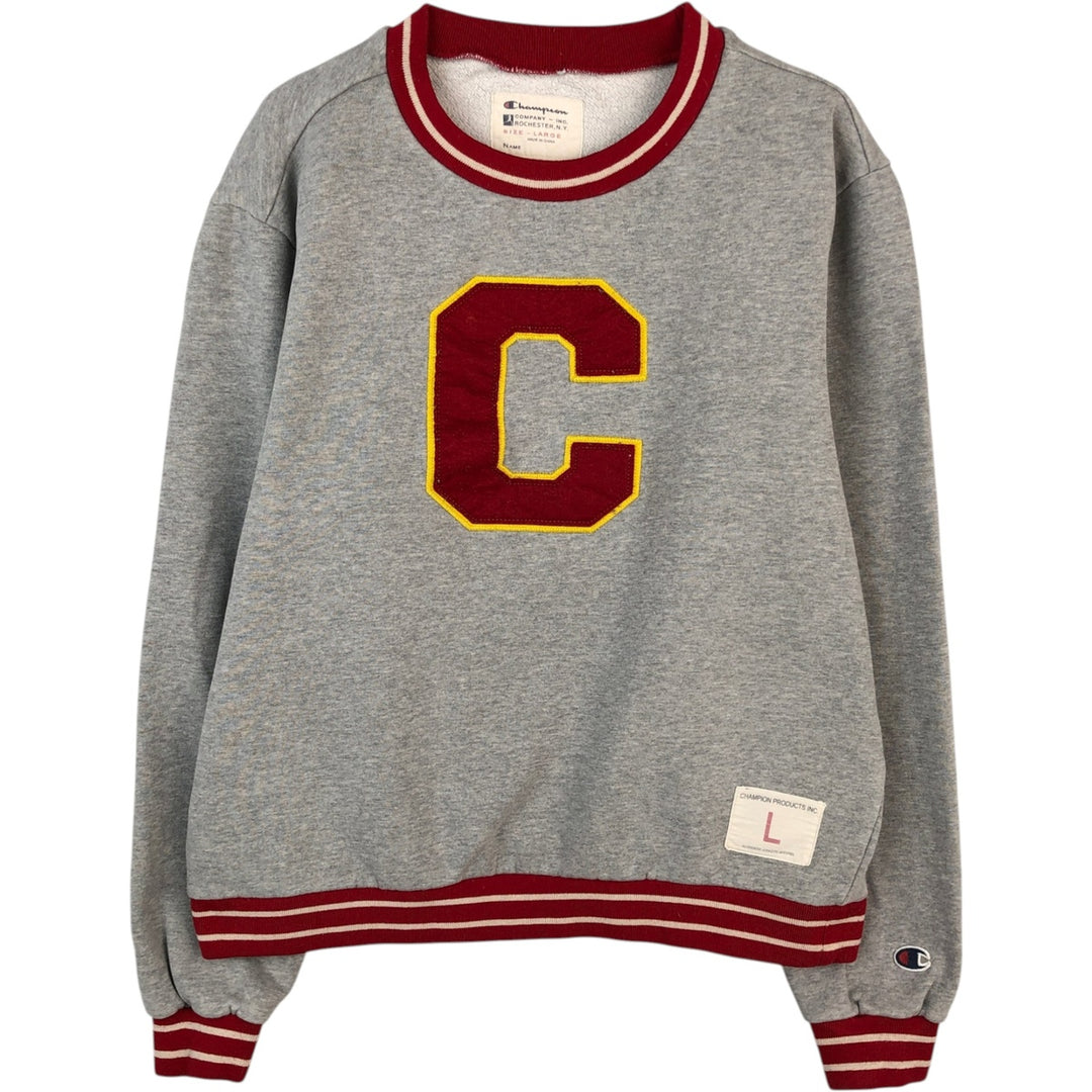 Champion logo sweatshirt, men's size L cotton gray type Vintage Second Hand