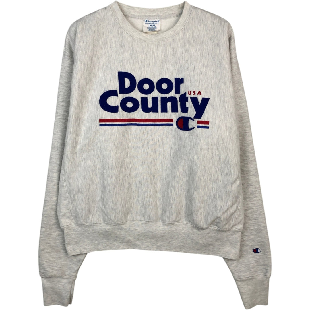 Champion Reverse Weave Logo Sweatshirt, Men's Size L cotton white type Vintage Second Hand