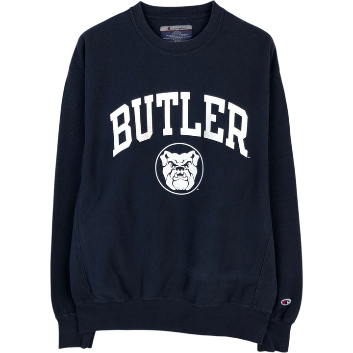Champion Original Reverse Weave College Sweatshirt, Men's Size Medium cotton navy blue type Vintage Second Hand