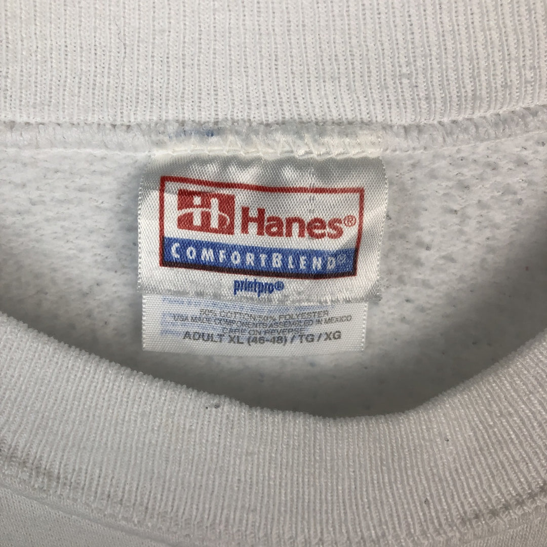 90'S Hanes COMFORTBLEND Dog Print Animal Sweatshirt, Men's XL (approx.), Vintage cotton white type Vintage Second Hand