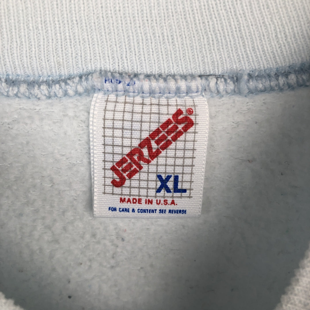 Vintage 80s-90'S Jerzees Dog Print Animal Sweatshirt, Made in USA, Men's Size XL cotton Blue type light blue Vintage Second Hand