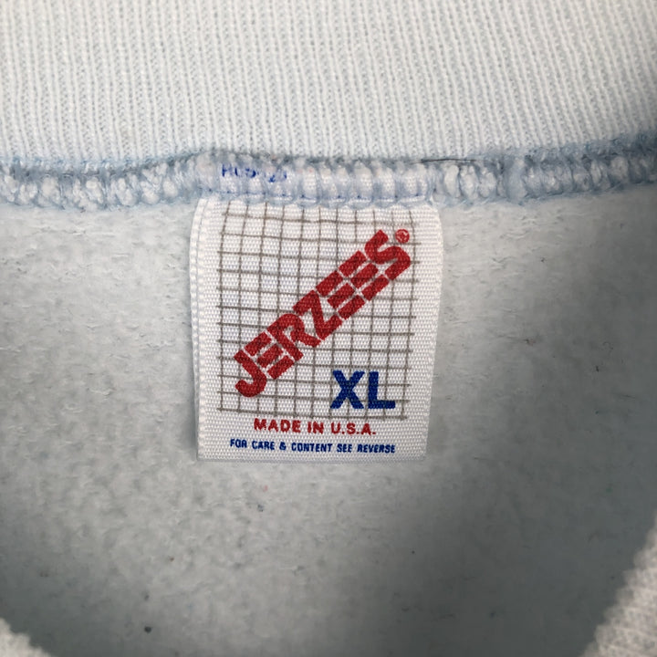 Vintage 80s-90'S Jerzees Dog Print Animal Sweatshirt, Made in USA, Men's Size XL cotton Blue type light blue Vintage Second Hand