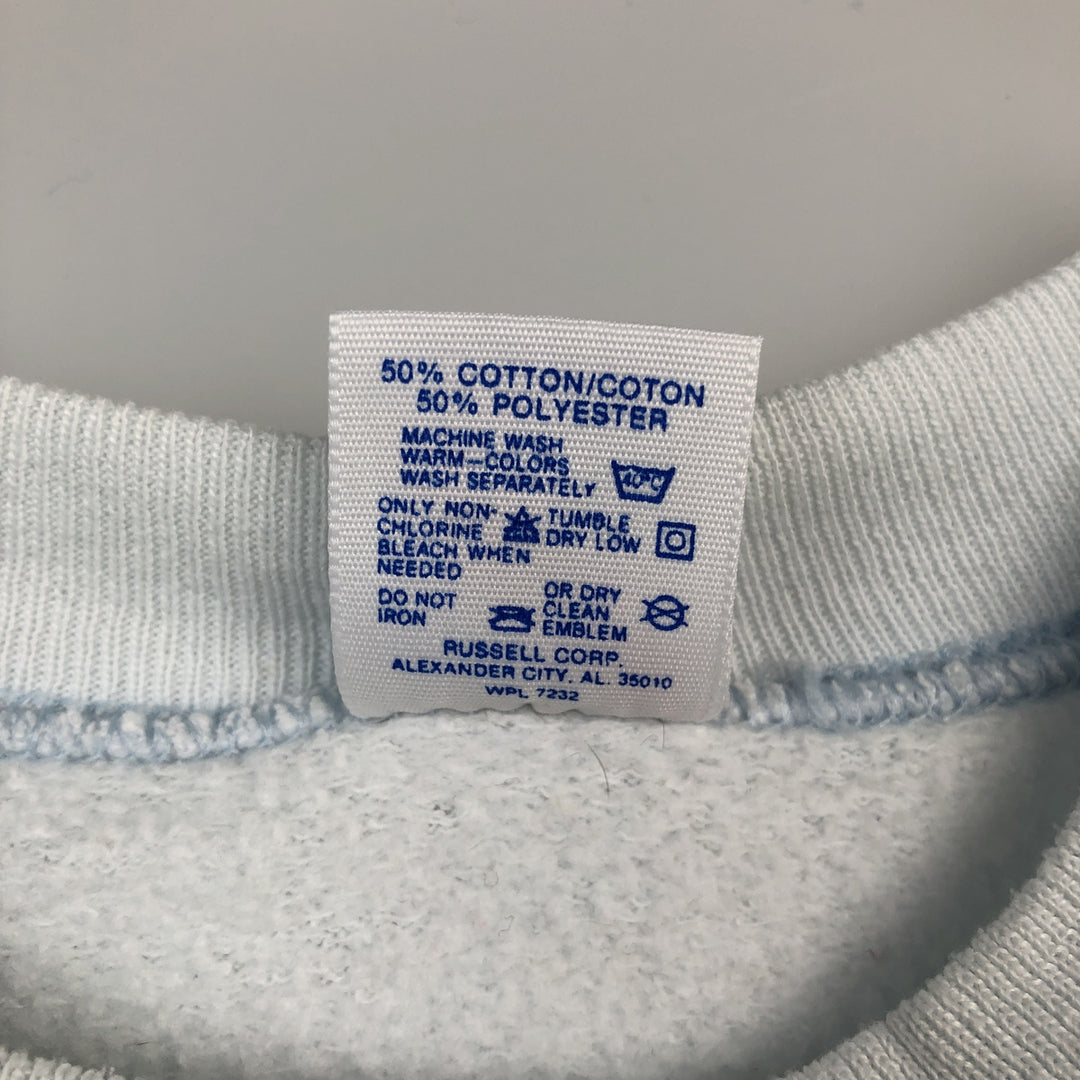 Vintage 80s-90'S Jerzees Dog Print Animal Sweatshirt, Made in USA, Men's Size XL cotton Blue type light blue Vintage Second Hand