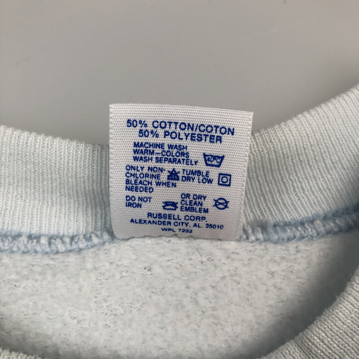 Vintage 80s-90'S Jerzees Dog Print Animal Sweatshirt, Made in USA, Men's Size XL cotton Blue type light blue Vintage Second Hand