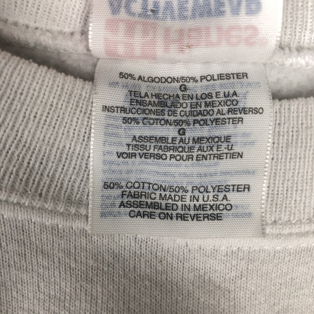 90'S Hanes ACTIVEWEAR Cat Pattern Animal Sweatshirt, Made in USA, Men's Size L (approx.), Vintage cotton white type Vintage Second Hand