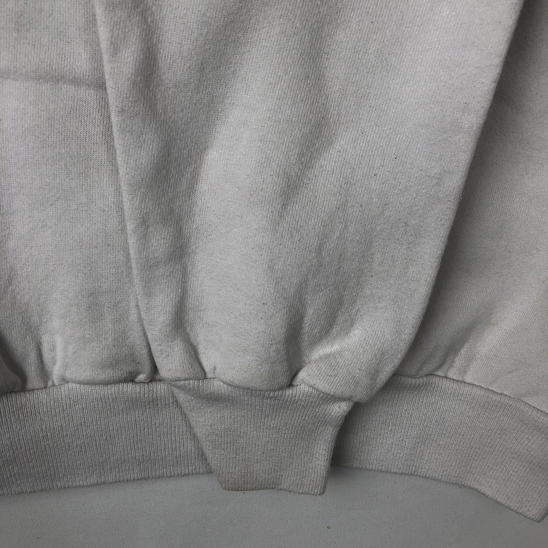 90'S Hanes ACTIVEWEAR Cat Pattern Animal Sweatshirt, Made in USA, Men's Size L (approx.), Vintage cotton white type Vintage Second Hand