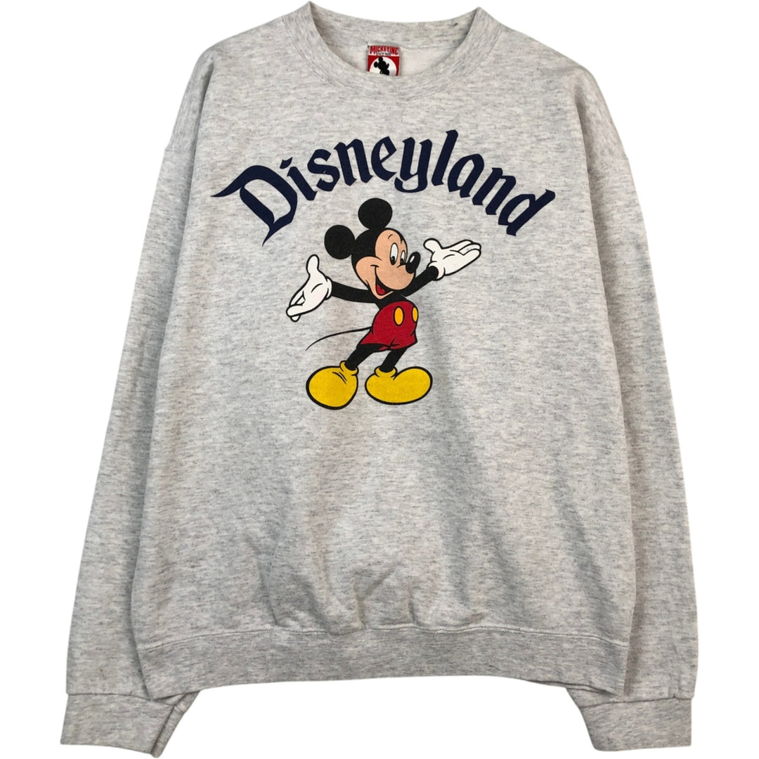 90'S Mickey Mouse Character Sweatshirt, Made in USA, Men's Size L (approx.), Vintage cotton white type Vintage Second Hand