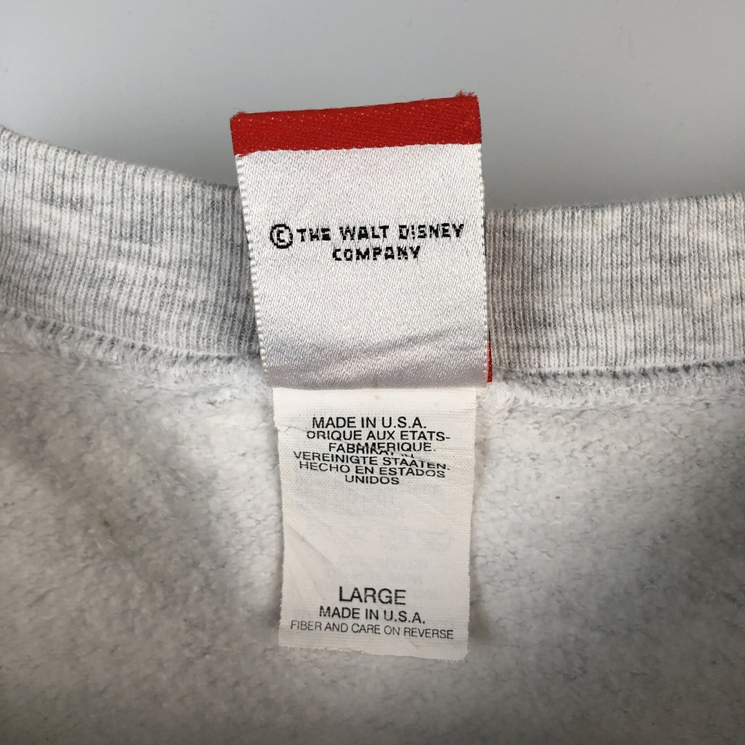 90'S Mickey Mouse Character Sweatshirt, Made in USA, Men's Size L (approx.), Vintage cotton white type Vintage Second Hand