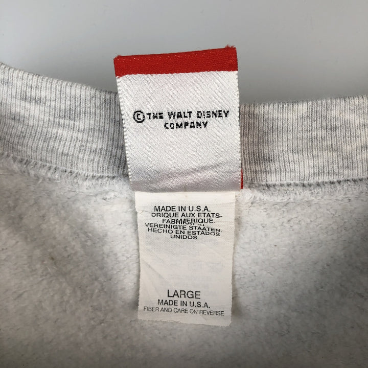 90'S Mickey Mouse Character Sweatshirt, Made in USA, Men's Size L (approx.), Vintage cotton white type Vintage Second Hand