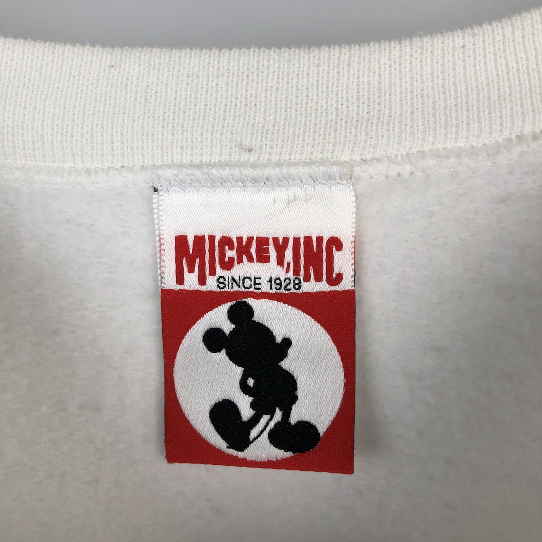 90'S Micky, Ink Disney Character Sweatshirt, Made in USA, Men's XL equivalent, Vintage cotton white type Vintage Second Hand
