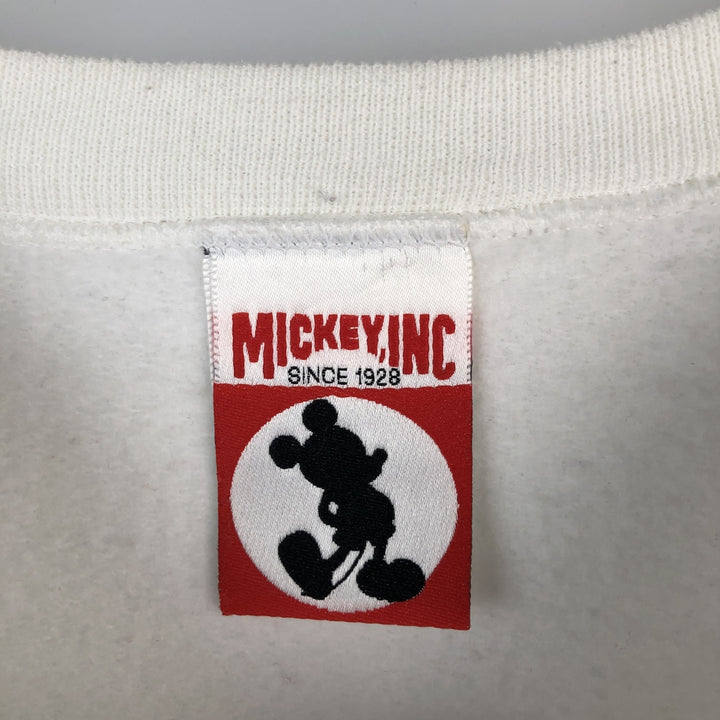 90'S Micky, Ink Disney Character Sweatshirt, Made in USA, Men's XL equivalent, Vintage cotton white type Vintage Second Hand