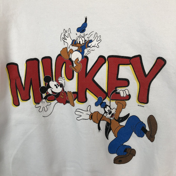 90'S Micky, Ink Disney Character Sweatshirt, Made in USA, Men's XL equivalent, Vintage cotton white type Vintage Second Hand