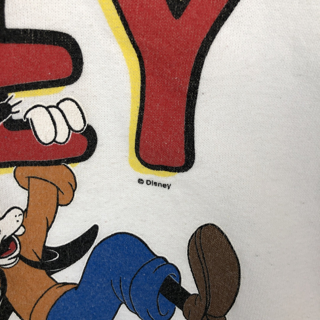 90'S Micky, Ink Disney Character Sweatshirt, Made in USA, Men's XL equivalent, Vintage cotton white type Vintage Second Hand