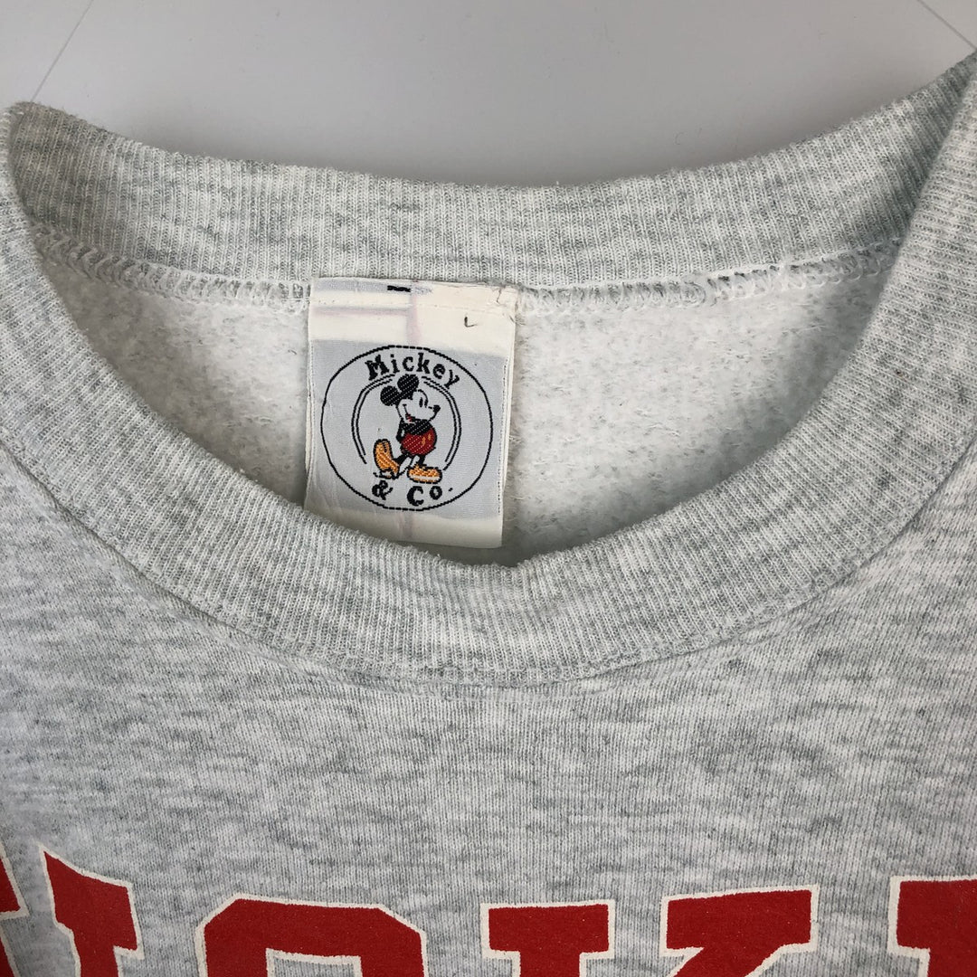 90'S Micky&Co. Mickey Mouse Character Sweatshirt, Made in USA, Men's Size L (Equivalent), Vintage cotton white type Vintage Second Hand