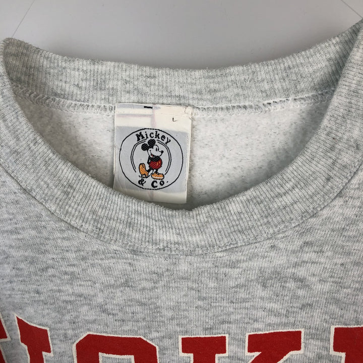 90'S Micky&Co. Mickey Mouse Character Sweatshirt, Made in USA, Men's Size L (Equivalent), Vintage cotton white type Vintage Second Hand
