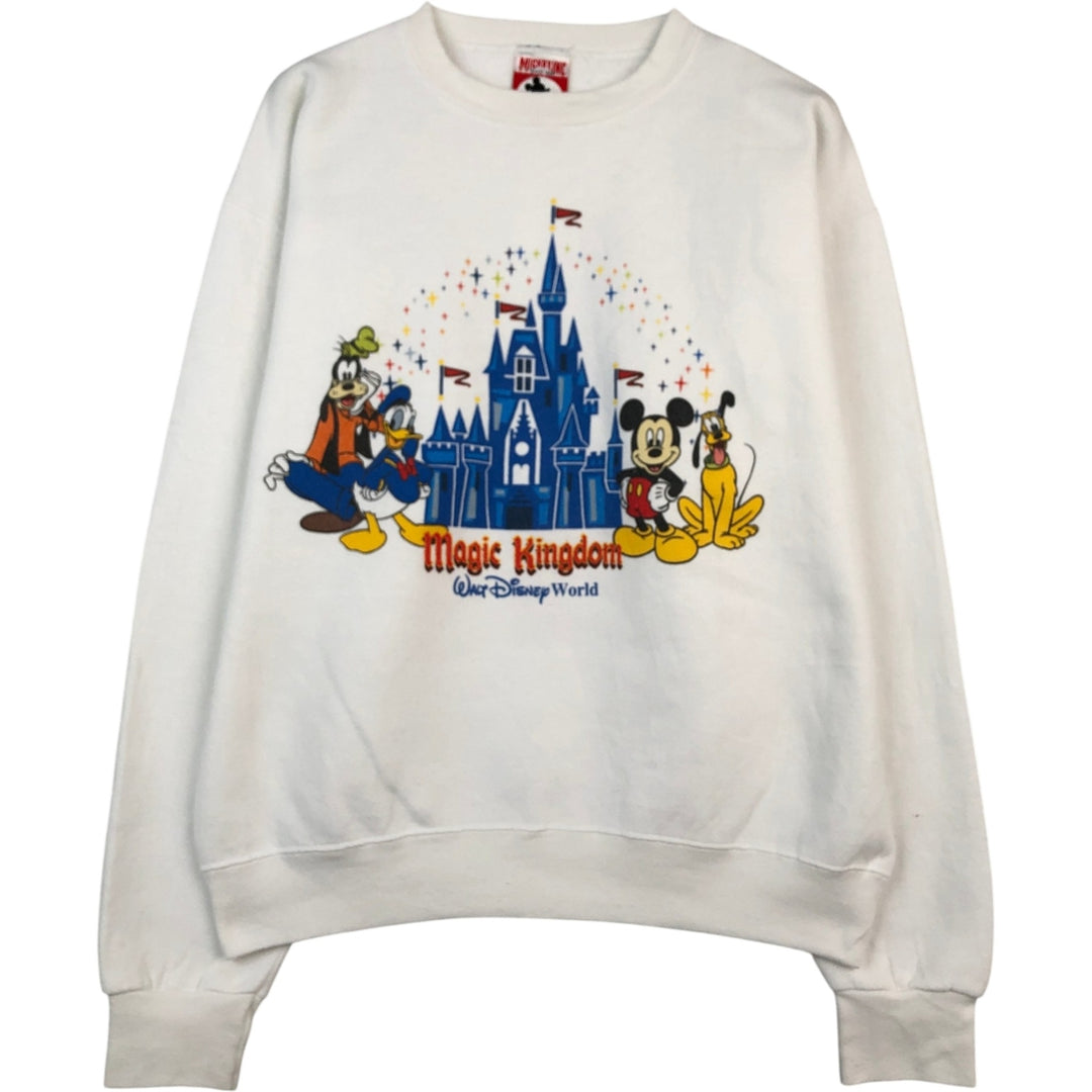 90'S Micky, Ink Disney Character Sweatshirt, Men's Size XL (Equivalent), Vintage unclear white type Vintage Second Hand