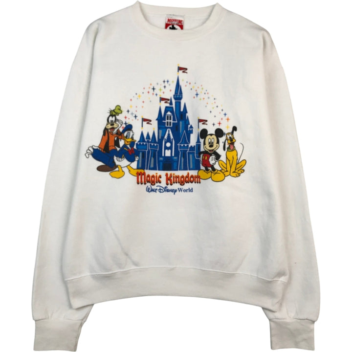 90'S Micky, Ink Disney Character Sweatshirt, Men's Size XL (Equivalent), Vintage unclear white type Vintage Second Hand