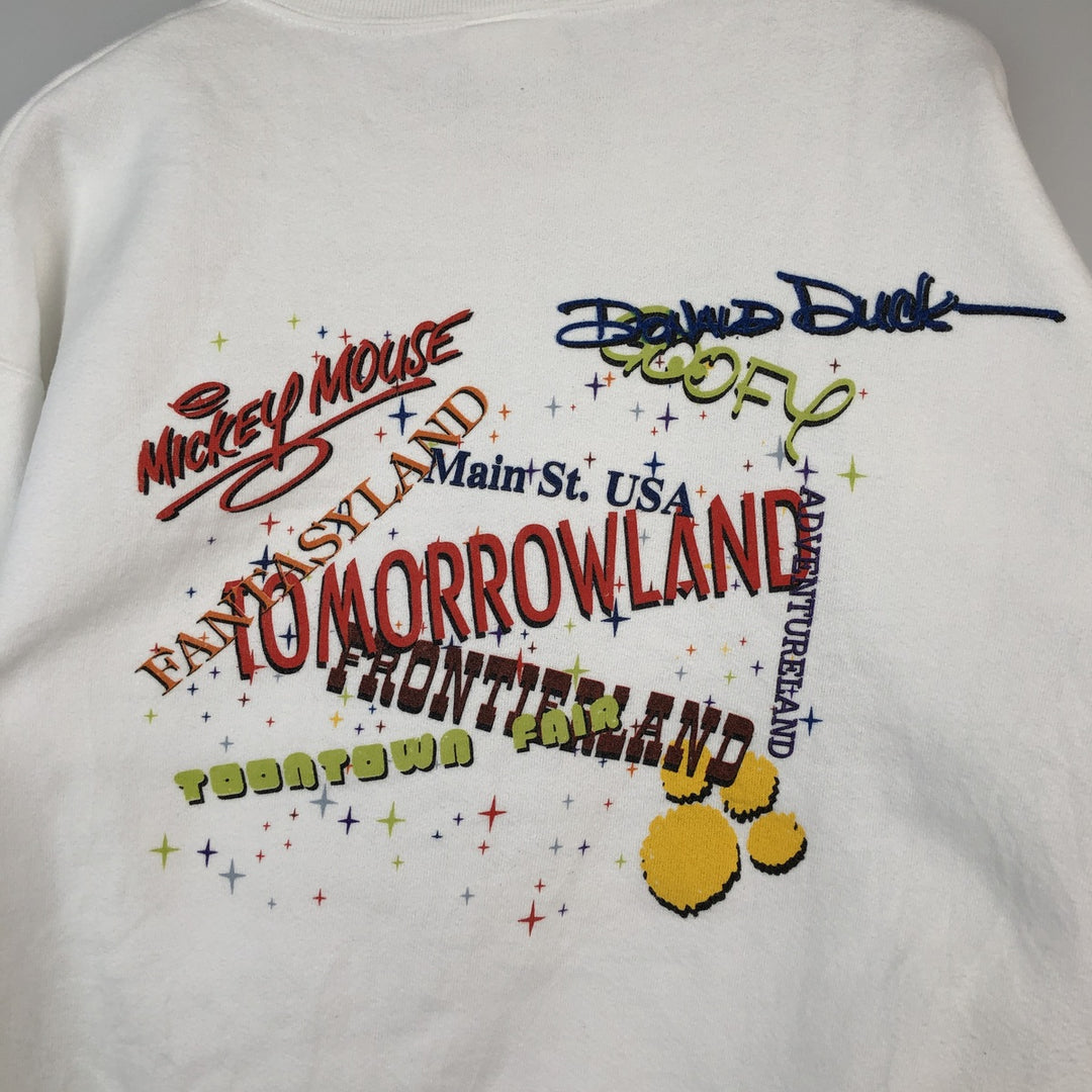 90'S Micky, Ink Disney Character Sweatshirt, Men's Size XL (Equivalent), Vintage unclear white type Vintage Second Hand