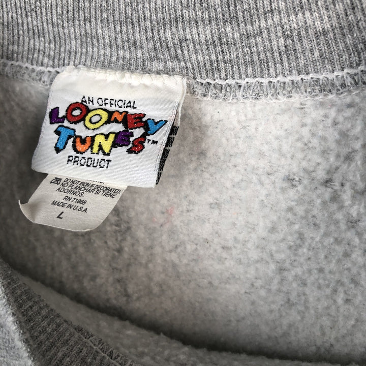 Vintage 90'S Looney Tunes Tweety character sweatshirt, Made in USA, Men's Size L cotton gray type Vintage Second Hand
