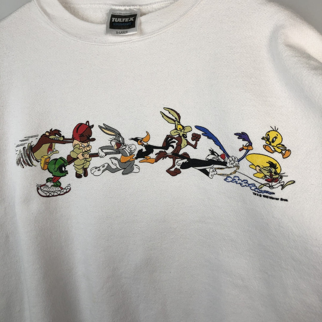 Vintage 90'S Tartex Looney Tunes character sweatshirt, Made in USA, Men's XL cotton white type Vintage Second Hand