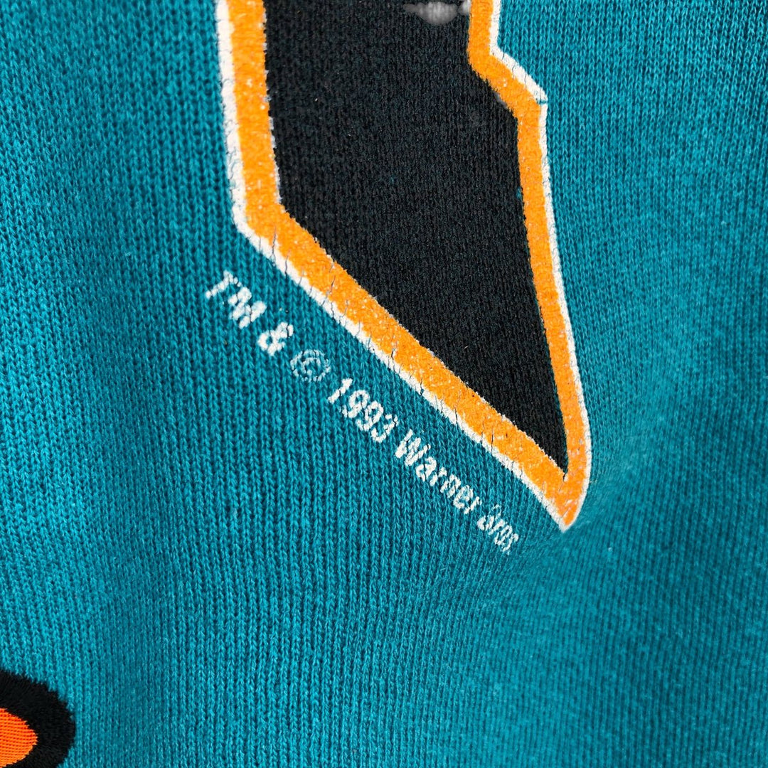 90'S JOSTENS DAFFY Duffy Duck Character Sweatshirt, Made in USA, Men's XL equivalent, Vintage cotton green type Vintage Second Hand