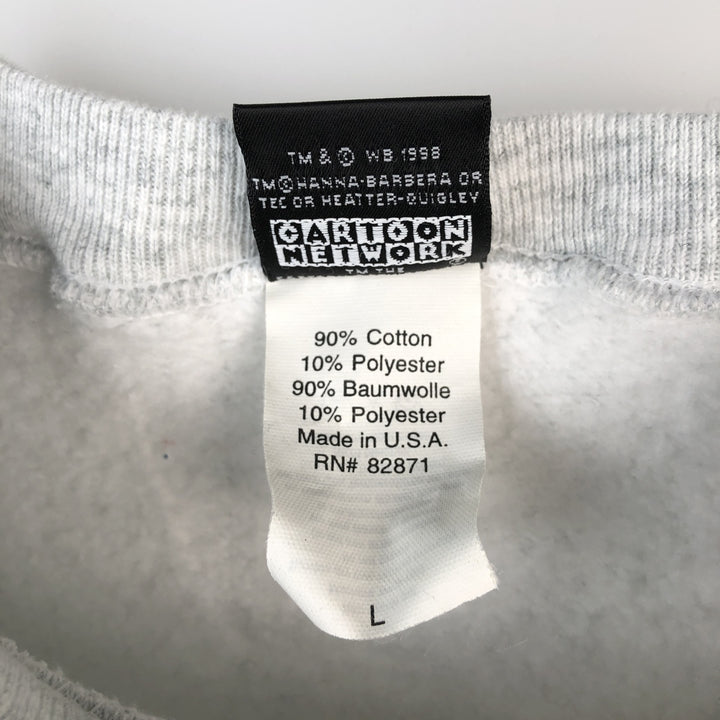 90'S Warner Bros. Studio Store Scooby-Doo Character Sweatshirt, Made in USA, Men's Size L (approx.) cotton pale white type Vintage Second Hand