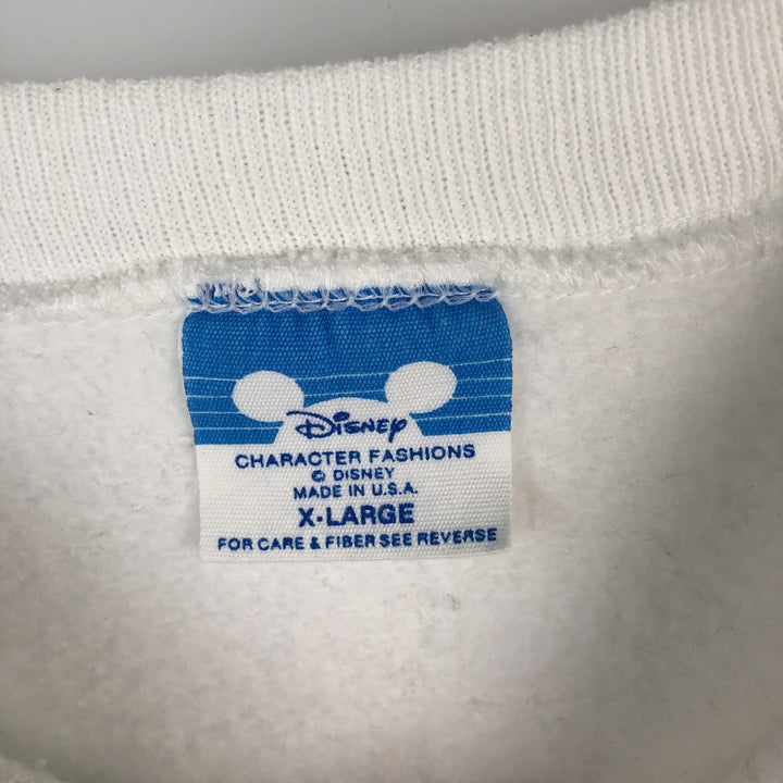 80'S Disney Mickey Mouse character sweatshirt, made in USA, men's XL size, vintage cotton white type Vintage Second Hand