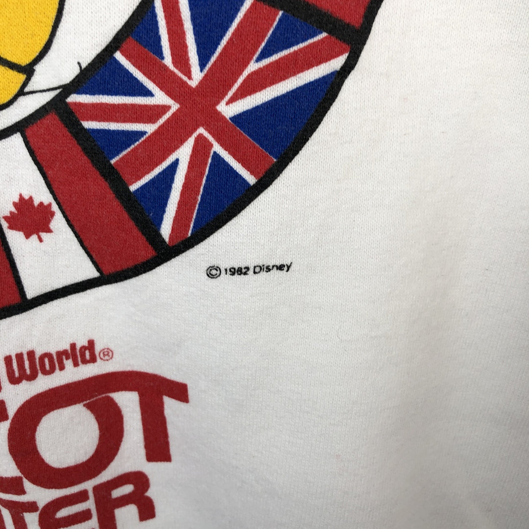 80'S Disney Mickey Mouse character sweatshirt, made in USA, men's XL size, vintage cotton white type Vintage Second Hand