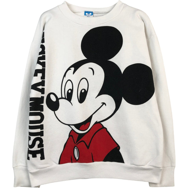 1980'S Disney Mickey Mouse Character Sweatshirt, Made in USA, Men's Size S (approx.), Vintage cotton white type Vintage Second Hand