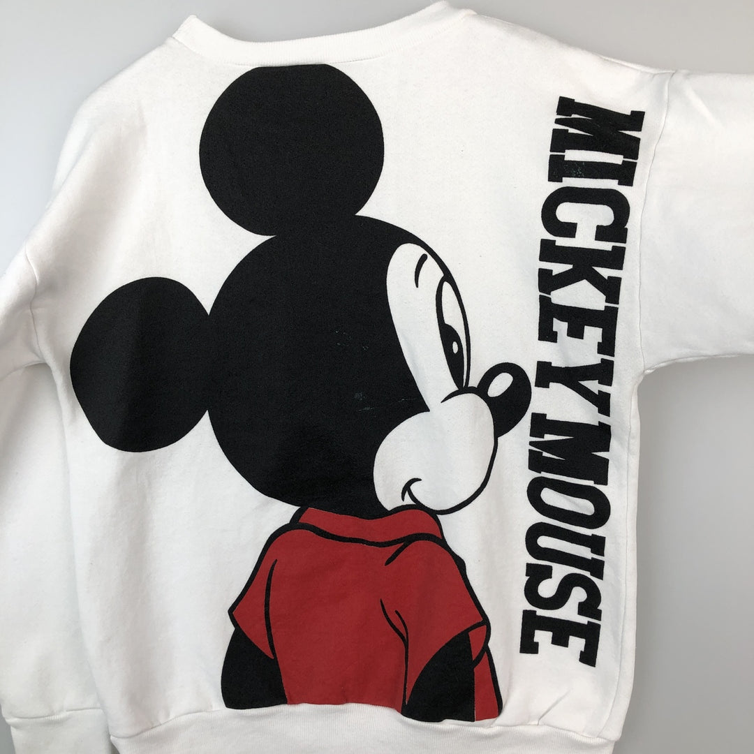 1980'S Disney Mickey Mouse Character Sweatshirt, Made in USA, Men's Size S (approx.), Vintage cotton white type Vintage Second Hand