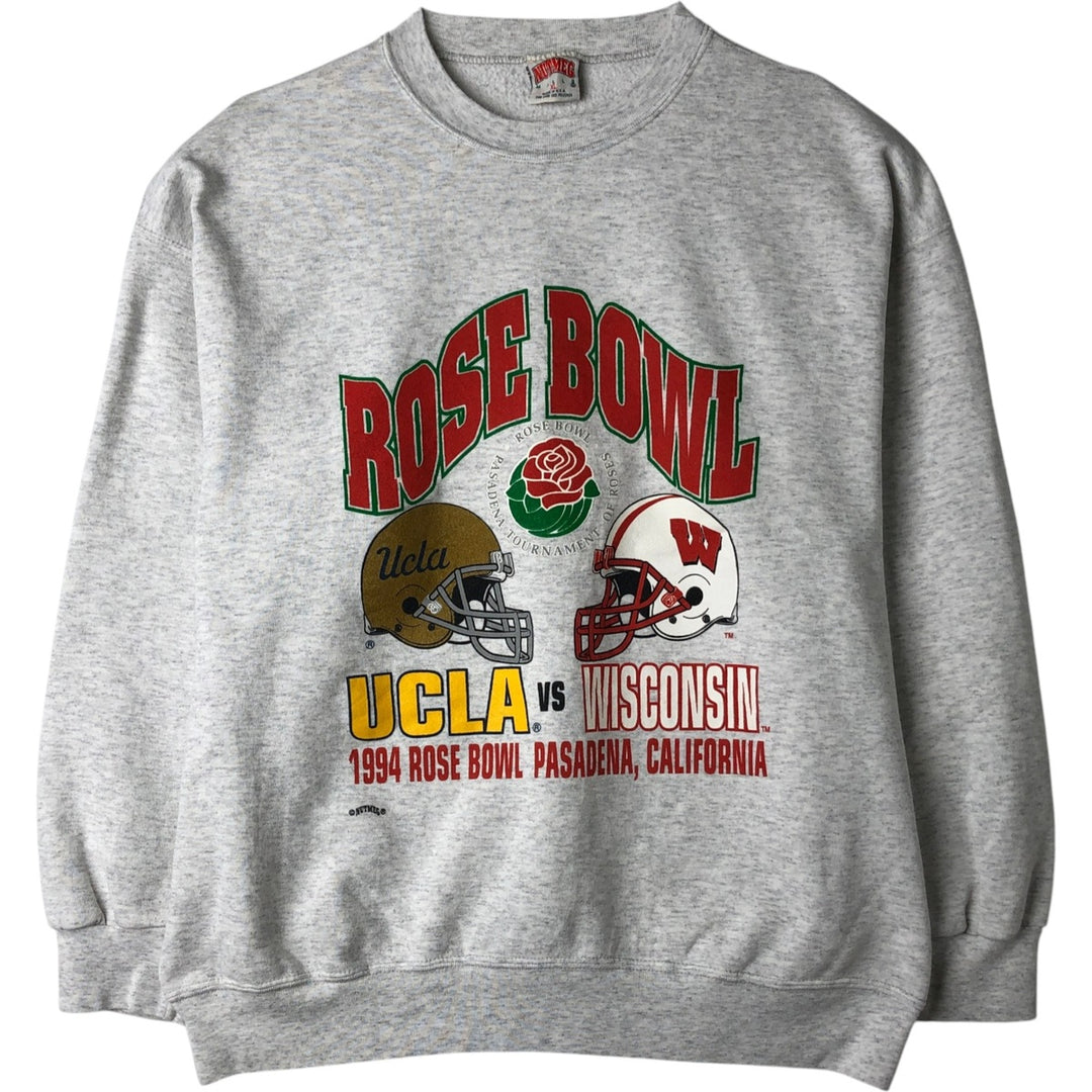 90'S Nutmeg NUTMEG College Sweatshirt, Made in USA, Men's Size XL, Vintage cotton white type Vintage Second Hand