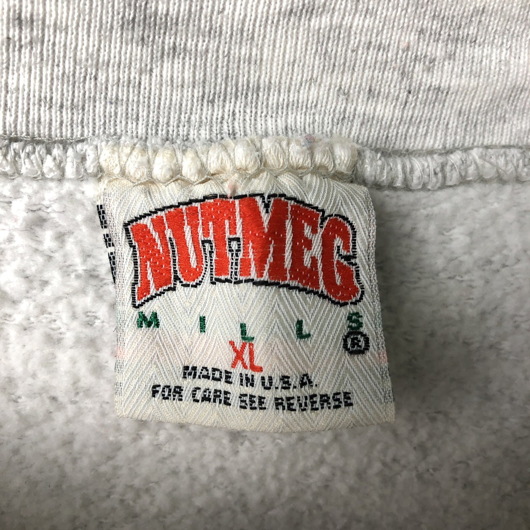 90'S Nutmeg NUTMEG College Sweatshirt, Made in USA, Men's Size XL, Vintage cotton white type Vintage Second Hand