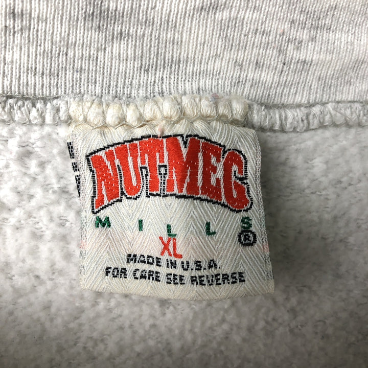 90'S Nutmeg NUTMEG College Sweatshirt, Made in USA, Men's Size XL, Vintage cotton white type Vintage Second Hand