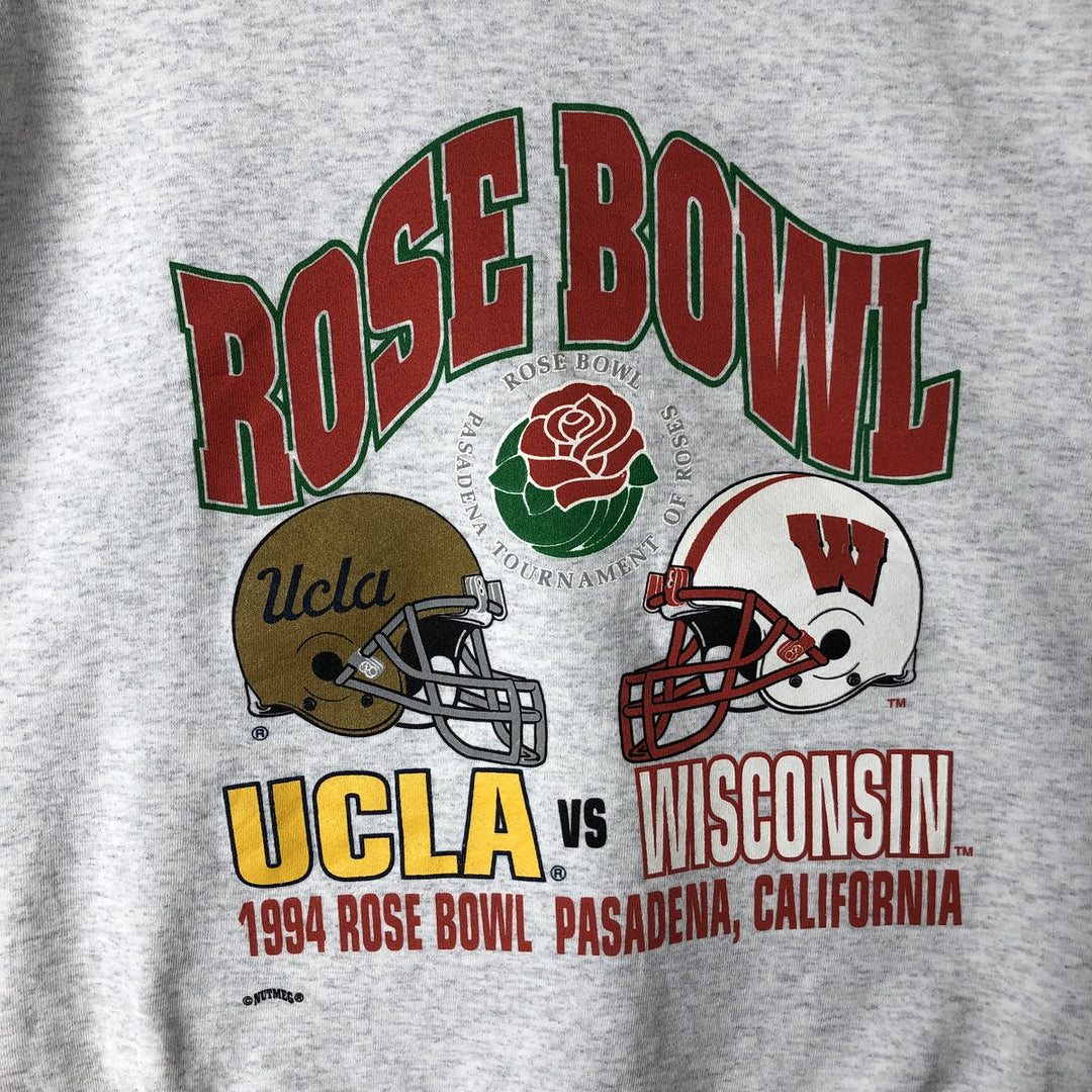 90'S Nutmeg NUTMEG College Sweatshirt, Made in USA, Men's Size XL, Vintage cotton white type Vintage Second Hand