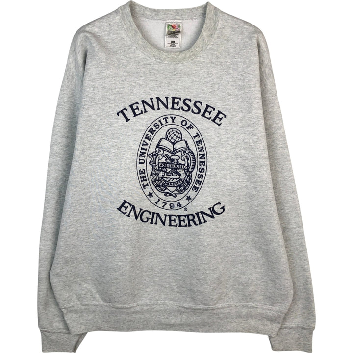 90'S Fruit of the Loom Triple Print College Sweatshirt, Made in USA, Men's XL (approx.) Vintage cotton gray type Vintage Second Hand