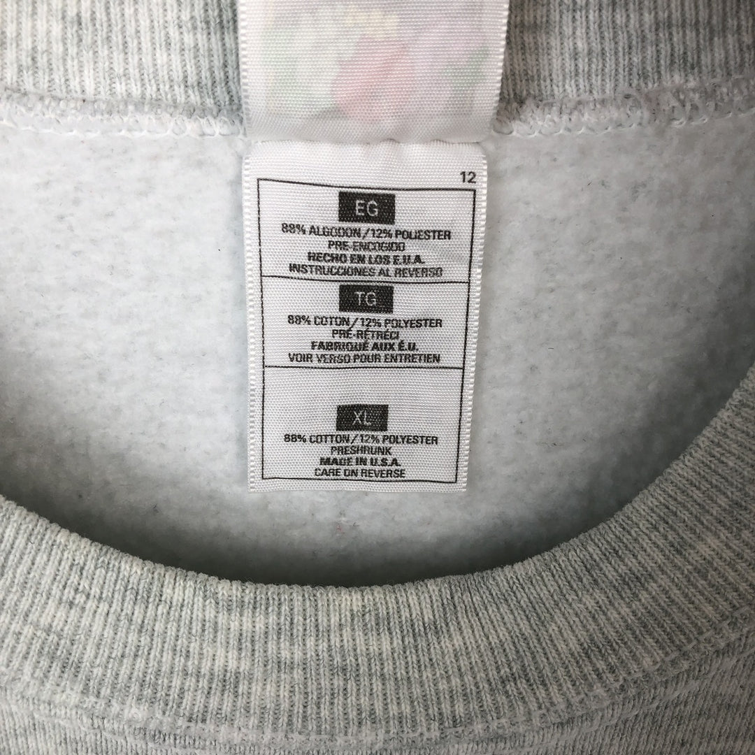 90'S Fruit of the Loom Triple Print College Sweatshirt, Made in USA, Men's XL (approx.) Vintage cotton gray type Vintage Second Hand