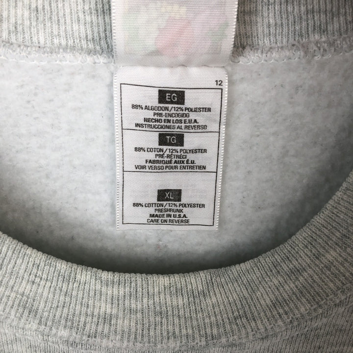 90'S Fruit of the Loom Triple Print College Sweatshirt, Made in USA, Men's XL (approx.) Vintage cotton gray type Vintage Second Hand