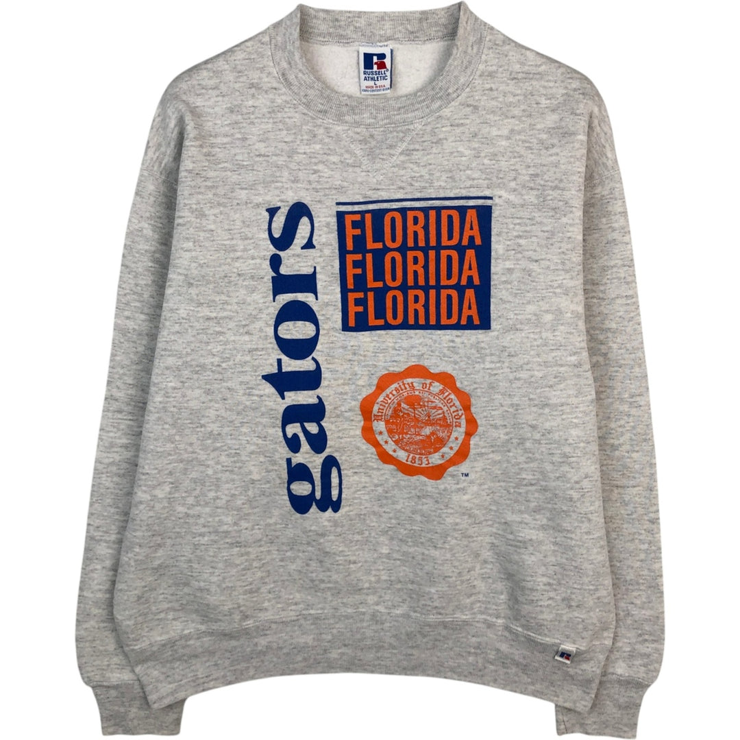 Vintage 90'S Russell ATHLETIC college sweatshirt, made in the USA, size L, men's cotton gray type Vintage Second Hand