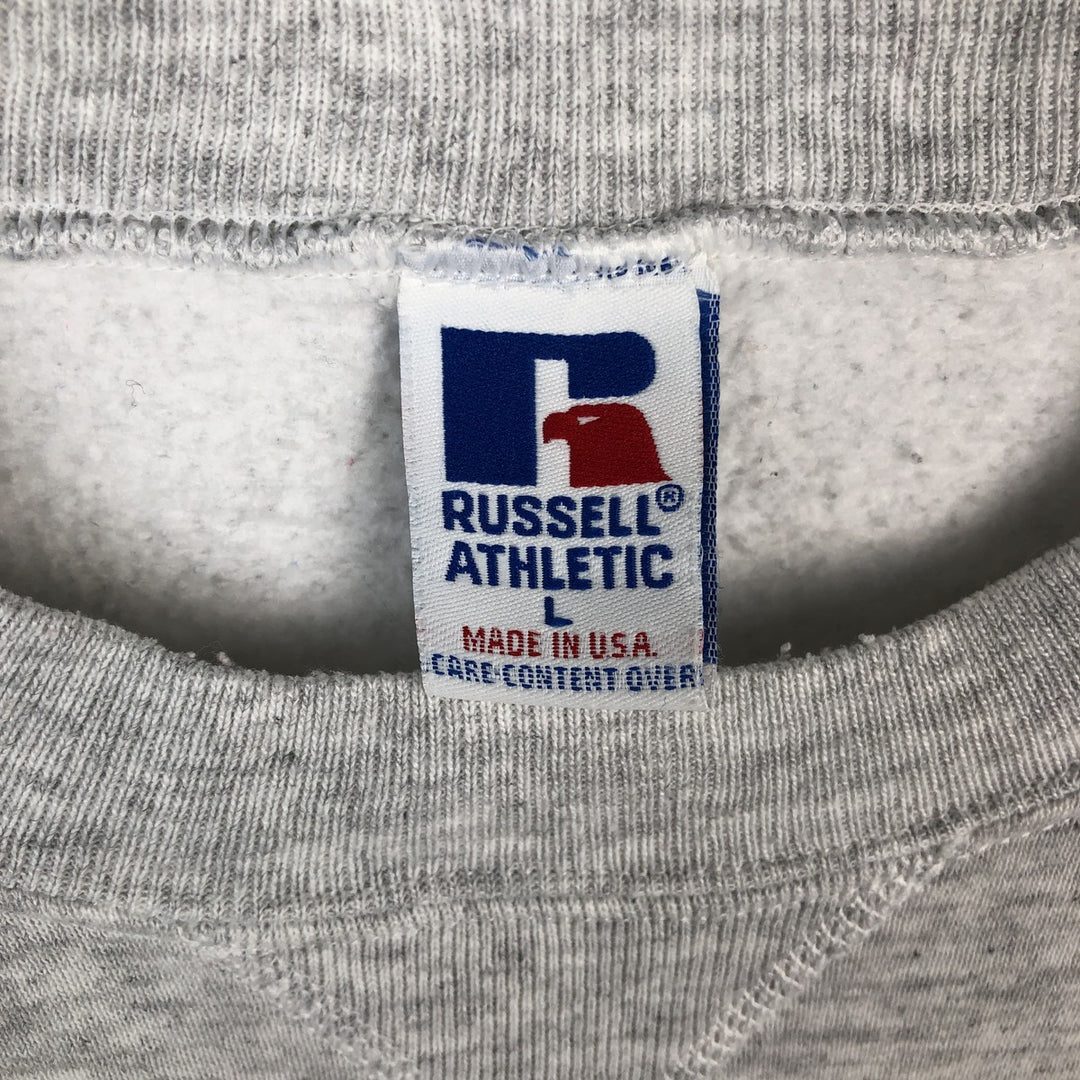 Vintage 90'S Russell ATHLETIC college sweatshirt, made in the USA, size L, men's cotton gray type Vintage Second Hand