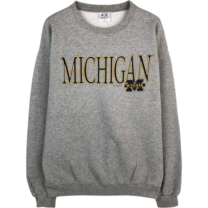 90s-00'S OLYMPUS MICHIGAN University of Michigan College Sweatshirt, Made in USA, Men's Size L (approx.), Vintage cotton gray type Vintage Second Hand